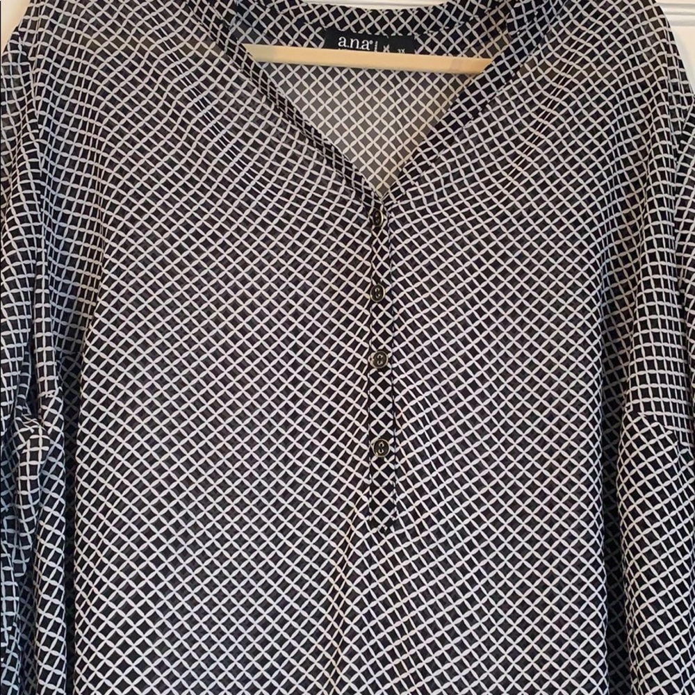 A.N.A. Diamond Print Long & 3/4 Sleeve Blouse